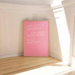 Cute Minimalist Quote Poster Pink Wall Art Aesthetic A4 A3 A2 & Prints Danish Pastel - thumbnail 2