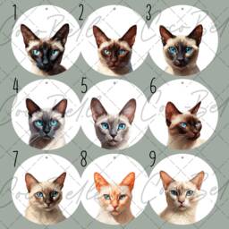 Personalised Siamese Cat Bauble, Any Colour Digital Illustration Real Glitter Name Christmas Gift Ideas Lover Owner Tonkinese Oriental - thumbnail 2