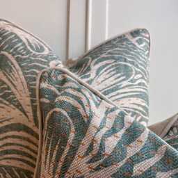 Cushions Made in Fermoie Savernake Fabric Designer Decorative Rich Green Linen Cushion Pillow Throw Cover - thumbnail 2