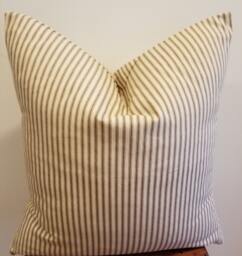 Ticking.brown.beige.vintage Decor.toss Pillows.fall.throw Pillows.farmhouse Toss Pillow.slipcovers.pillow Covers.farmhouse Style - thumbnail 1