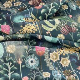 Teal Roman Blinds/Custom - Made To Measure Herbarium Wildflowers Botanical Design - thumbnail 4