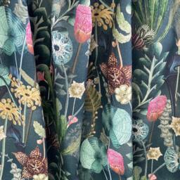 Teal Roman Blinds/Custom - Made To Measure Herbarium Wildflowers Botanical Design - thumbnail 3