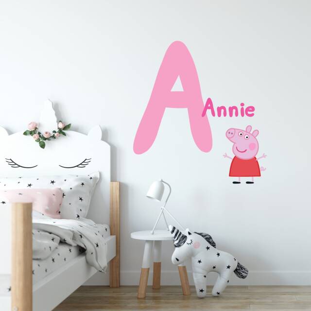 Peppa Pig Wall Sticker - Letter & Name Decal Kids Art - image 1