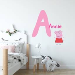 Peppa Pig Wall Sticker - Letter & Name Decal Kids Art