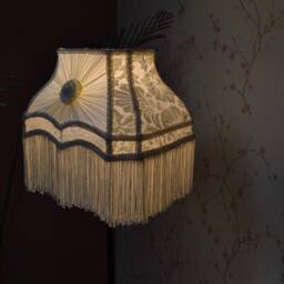 Handmade Ivory Fabric Lampshade Retro Style, Floor/Ceiling Lamp Shade Etsy - thumbnail 2