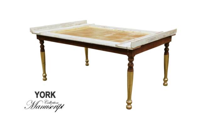 Handmade Coffee Table - Gold Leaf Accent Old World Elegant Living Room Furniture _ York - image 1