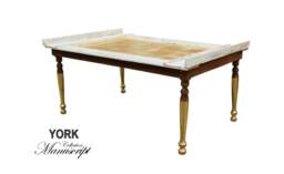 Handmade Coffee Table - Gold Leaf Accent Old World Elegant Living Room Furniture _ York