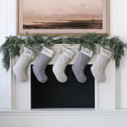 Custom Name Christmas Stocking With Tassel - Monogram Personalized Family Stockings Farmhouse Xmas Sock