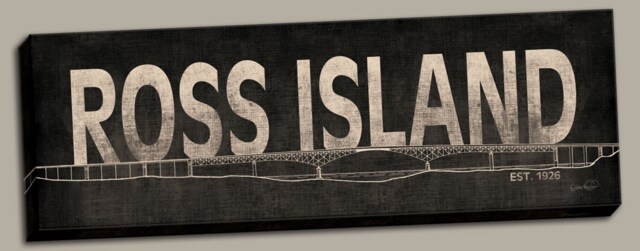 "Portland Oregon Ross Island Bridge Canvas Print Sign One 24"" X 8"" 1.5" - image 1