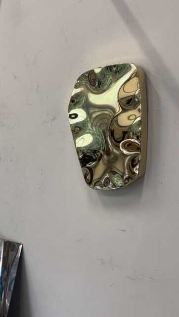 Brass Splash Mirror Wall Sculpture Luxury Gold Metal Art - image 1