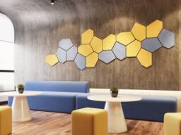 Decorative Soundproofing Wall Panels - 6 Pack Sound Absorbing Decor Designer Acoustic Diffuser Art Home Theatre Eco - thumbnail 1