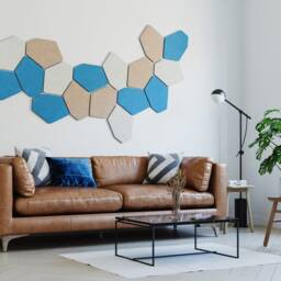 Decorative Soundproofing Wall Panels - 6 Pack Sound Absorbing Decor Designer Acoustic Diffuser Art Home Theatre Eco - thumbnail 2