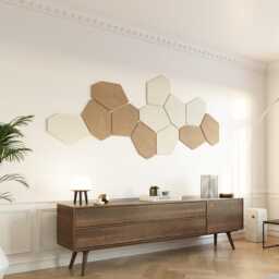 Decorative Soundproofing Wall Panels - 6 Pack Sound Absorbing Decor Designer Acoustic Diffuser Art Home Theatre Eco - thumbnail 3