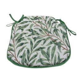 William Morris - Willow Bough Sage Tapestry Small Spindle Back Tie-On Seat Pads Dining/Patio/Garden/Kitchen - thumbnail 2