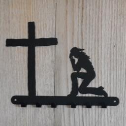 Cowgirl Praying To Cross 6 Hook Leash Key Holder - thumbnail 2