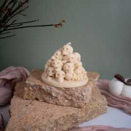3D Skull Candle Spooky Halloween Decor, Handmade Soy Beeswax - thumbnail 3