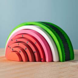 Watermelon Wooden Stacker Toy - Handmade Montessori-Inspired Play For Kids - thumbnail 2