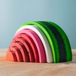 Watermelon Wooden Stacker Toy - Handmade Montessori-Inspired Play For Kids - thumbnail 3