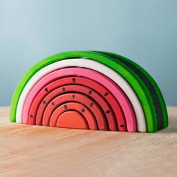 Watermelon Wooden Stacker Toy - Handmade Montessori-Inspired Play For Kids - thumbnail 1