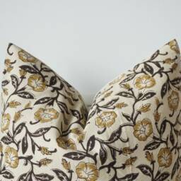 Floral Block Print Pillow Cover Indian Batik Textile, 20 - thumbnail 2