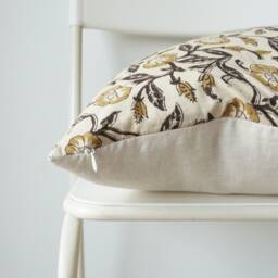 Floral Block Print Pillow Cover Indian Batik Textile, 20 - thumbnail 3
