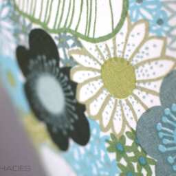 Blue & Green Flower Lampshade Scandinavian Fabric 30cm To 45cm ?? Handmade By Vivid Shades, Floral Leaf Tropical Pattern Light Shade - thumbnail 3