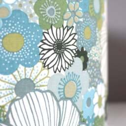 Blue & Green Flower Lampshade Scandinavian Fabric 30cm To 45cm ?? Handmade By Vivid Shades, Floral Leaf Tropical Pattern Light Shade - thumbnail 2