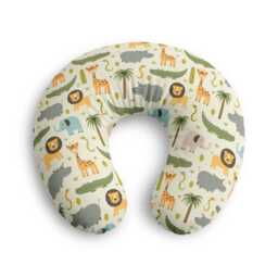 Safari Animals Pattern Nursing Pillow Cover - Baby Shower Nursery Decor - thumbnail 2