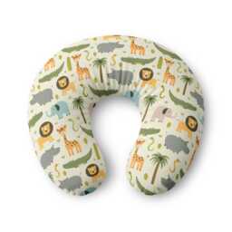 Safari Animals Pattern Nursing Pillow Cover - Baby Shower Nursery Decor - thumbnail 1