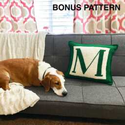 Letter M Crochet Pillow Pattern, Initial Monogram - PDF Pattern - thumbnail 4