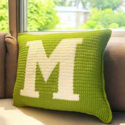 Letter M Crochet Pillow Pattern, Initial Monogram - PDF Pattern - thumbnail 2