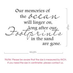 Ocean Wall Decal - Beach Quote Our Memories Of The Ocean Will Longer On Quotes 080 - thumbnail 4