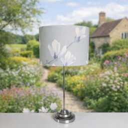 Lampshades in Laura Ashley Magnolia Grove Slate Grey Fabric Free Delivery - thumbnail 3