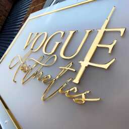 Gold Mirror 3D Acrylic Business Logo Sign - Frosted Base Custom Wall Decor For Beauty Salon, Spa, Lash Tech & Aesthetic Studios - thumbnail 4