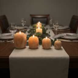 Handmade Onyx Candle Holders - Set Of 4, Marble Vein Stone Accent - thumbnail 4