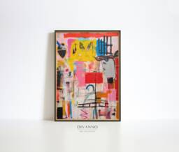 Abstract Graffiti Print, Colorful Wall Art, Apartment Decor, Modern Home Urban Street Canvas, Printable Xmas Gift, Digital Art - thumbnail 1