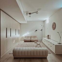 Mid-Century Modern Lelli Style Brass Ceiling Light Lamp - Glass Globes 3-Light Dining Lounge - thumbnail 3