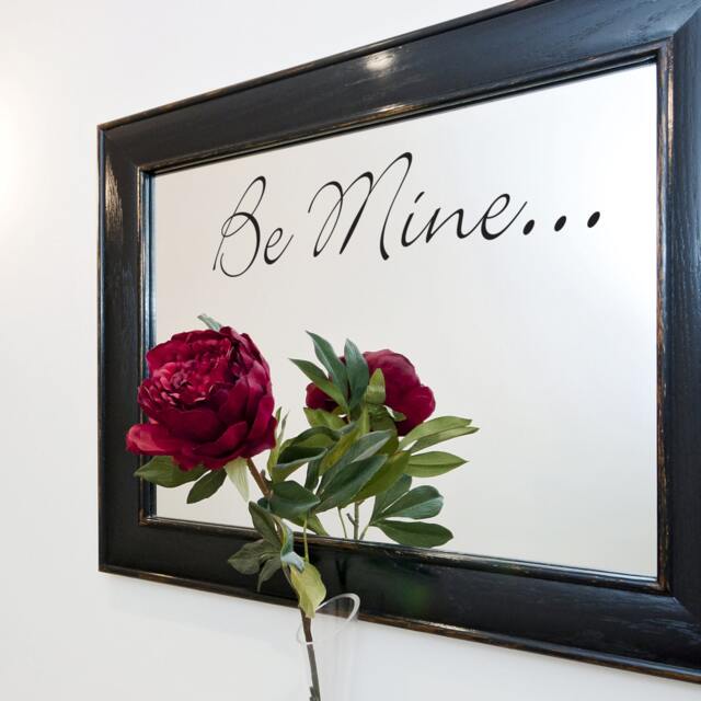 Mirror Sticker Be Mine - Decals Wall Tattoo Art Quote Home Decor Mine Love - image 1