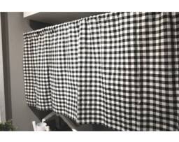Cafe Curtain Window Valance/Living Room Treatment/Kitchen/Bathroom/Kids Nursery, Children, Boy, Living RoomGingham Vichy, Washable, Gift - thumbnail 1
