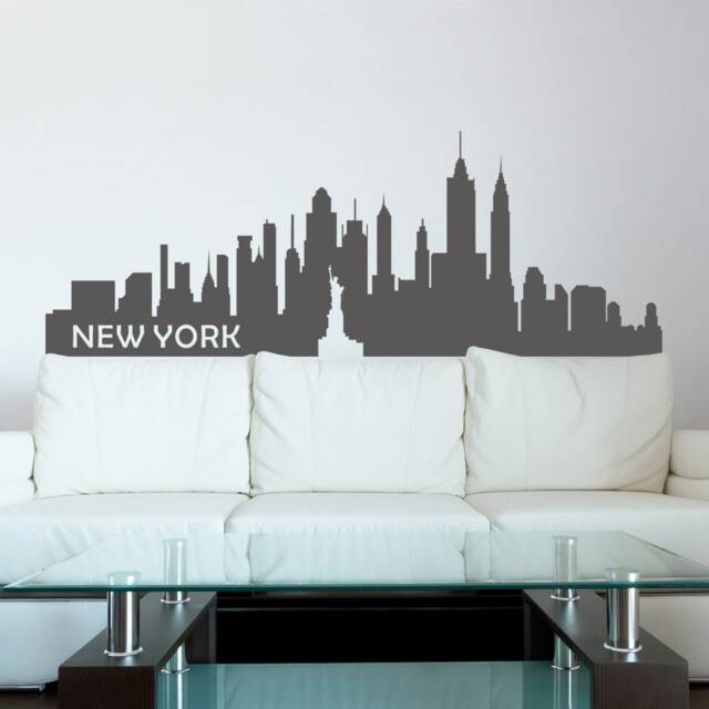New York City Ny Skyline Wall Decal Vinyl Removable Office Business Decor College Dorm Real Estate Cityscape Mural - 194 - image 1