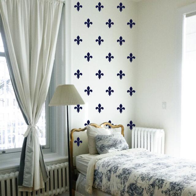 Fleur De Lis French Shabby Chic Pattern - Wall Decal Custom Vinyl Art Stickers - image 1