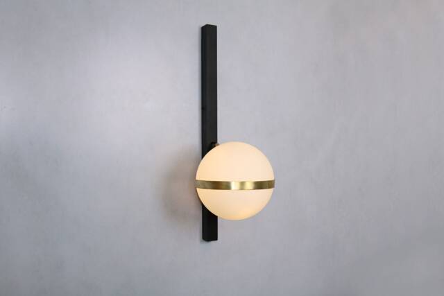 Vanity Light - Modern Wall Sconce Black & Brass Mid Century Fixture - image 1