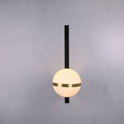 Vanity Light - Modern Wall Sconce Black & Brass Mid Century Fixture - thumbnail 3