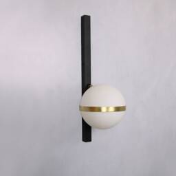 Vanity Light - Modern Wall Sconce Black & Brass Mid Century Fixture - thumbnail 2