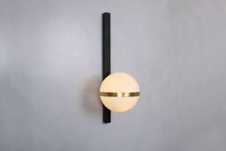 Vanity Light - Modern Wall Sconce Black & Brass Mid Century Fixture - thumbnail 1