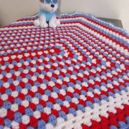 Baby Blanket Gift, Newborn Blanket, Wool Acrylic Crochet Handmade Plaid, Pram Blanket, Shower Gift - thumbnail 4