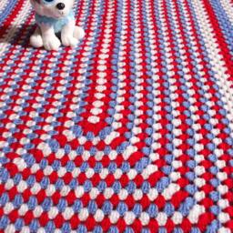 Baby Blanket Gift, Newborn Blanket, Wool Acrylic Crochet Handmade Plaid, Pram Blanket, Shower Gift - thumbnail 3