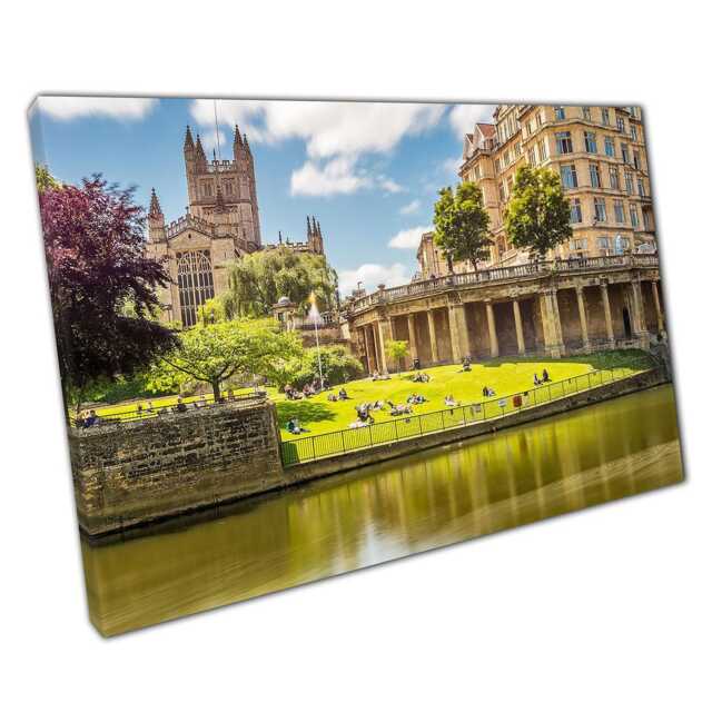 Long Exposure Bath Somerset Cityscape Canvas Print - UK Landscape Wall Art For Home & Office Decor - image 1