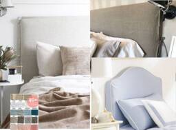 Headboard Slipcover Natural Linen, Custom Made Linen Cover Upholstery, Foot Board Cover, Available in Twin, Full, Queen, King, Etc