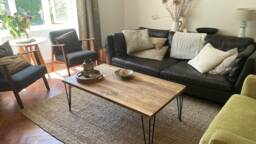 Reclaimed Solid Wood Coffee Table With Black Hairpins, Choice Of Sizes+Colours
